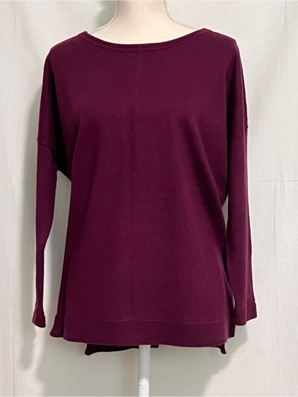 TALBOTS Women’s Long Sleeve Boatneck Top - Plum